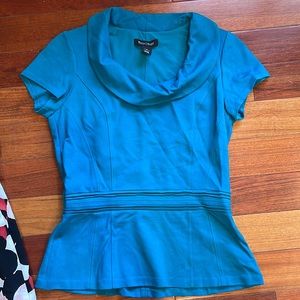 White House Black Market Teal Peplum top